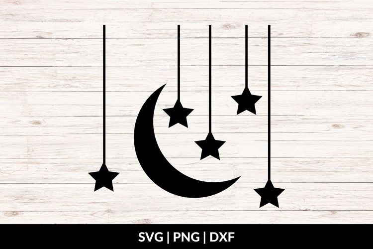 Moon and Stars SVG, Moon Stars Clipart