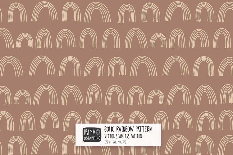 Boho Rainbows Seamless Pattern