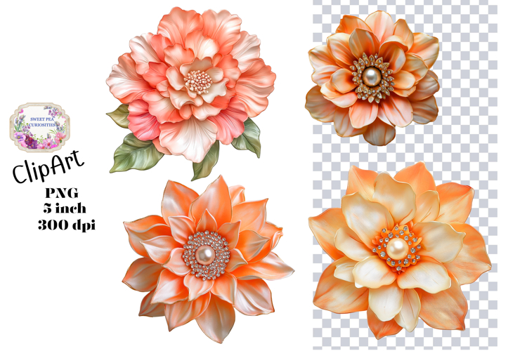 Flowers, Ephemera, PNG, Junk Journal, clipart