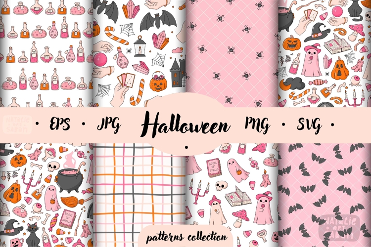 8 HALLOWEEN SEAMLESS PATTERNS | EPS PNG SVG JPG