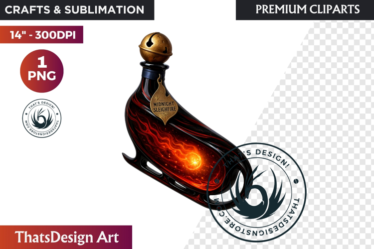 Christmas Winter Potion Bottles PNG, Magical Holiday Clipart