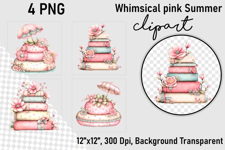 Whimsical pink Summer clipart PNG, Summer clipart