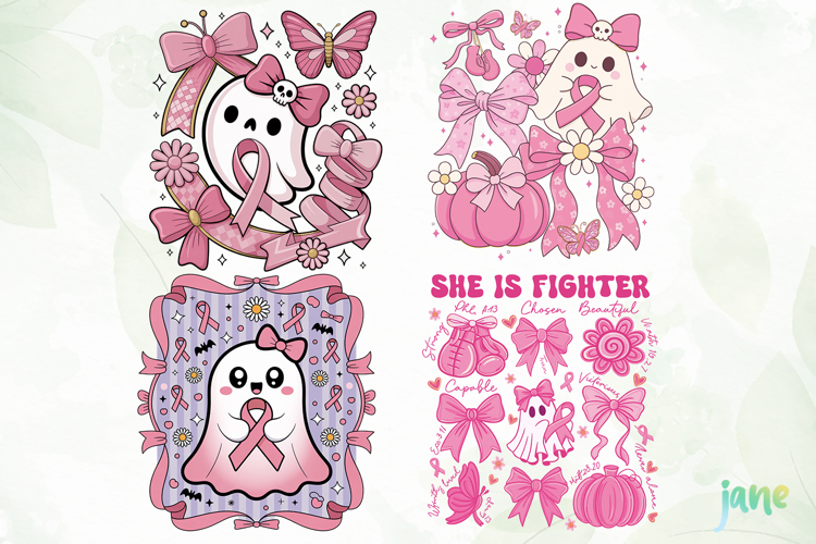 Pink Ghost Breast Cancer Awareness Png