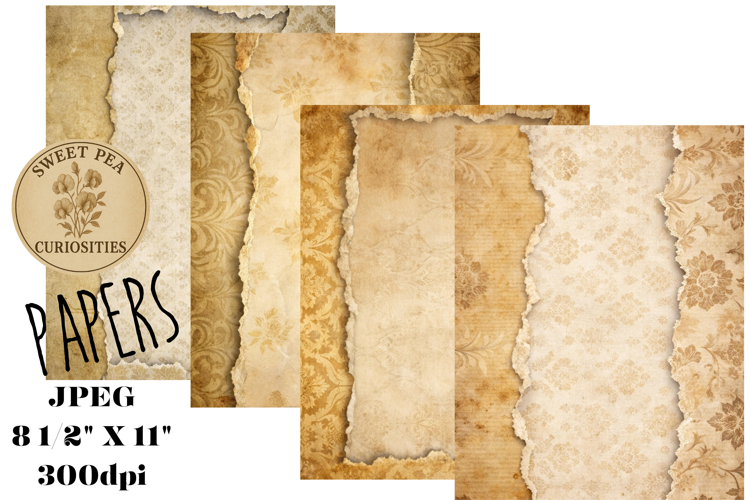 Sepia, Flowers, Grunge, Papers, Junk Journal