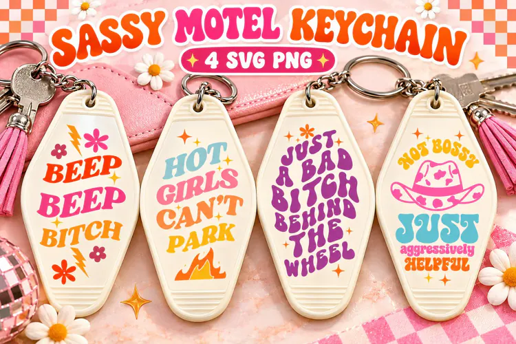 Sassy Motel Keychain SVG PNG, Funny Snarky Sayings