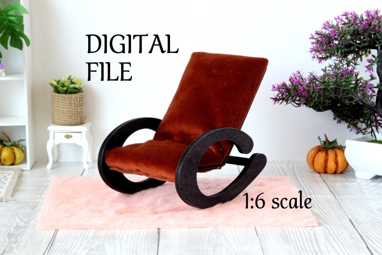 Miniature modern chair digital file. Dollhouse furniture