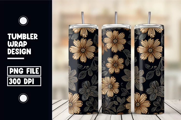 Colorful Flower Tumbler Warp Design