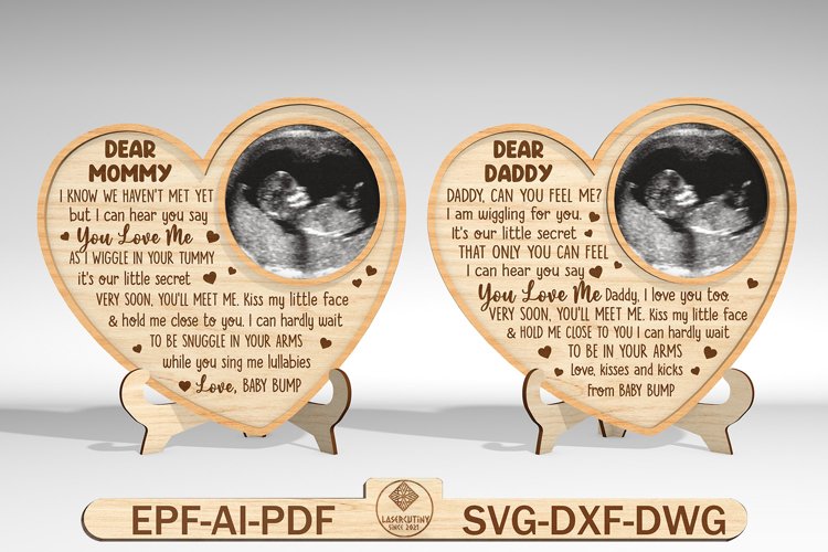 Personalized Photo Dear Mommy Daddy Love From Baby Bump Sign example image 1