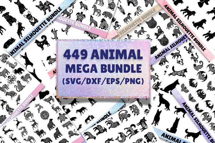 449 Animal Silhouette Stencil Bundle SVG, Celtic, Floral