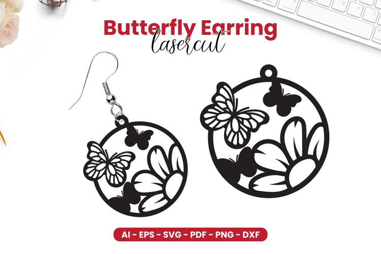 Butterfly Earring Svg Image 11