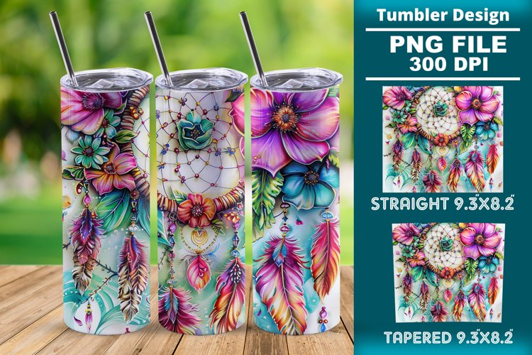 Dreamcatcher 20oz skinny Tumbler wrap design png