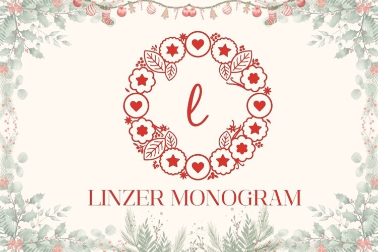 Linzer Monogram Font | Web Font example image 1