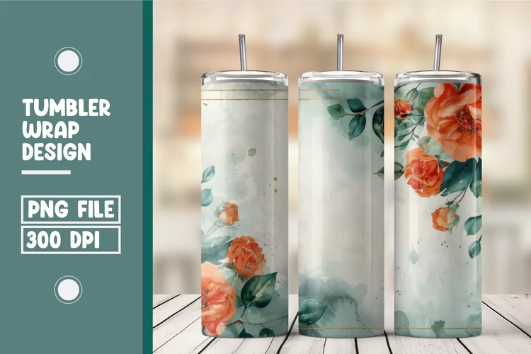 Flower Tumbler Wrap Design
