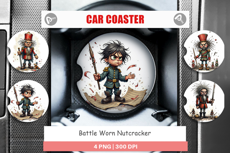 Car Coaster Battle Worn Nutcracker