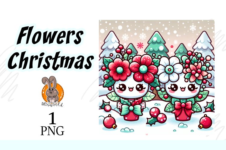 Christmas, winter flowers example image 1