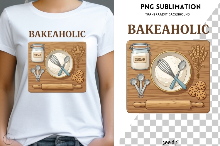 Bakeaholic PNG | Baking Lover Design | Kitchen Clipart