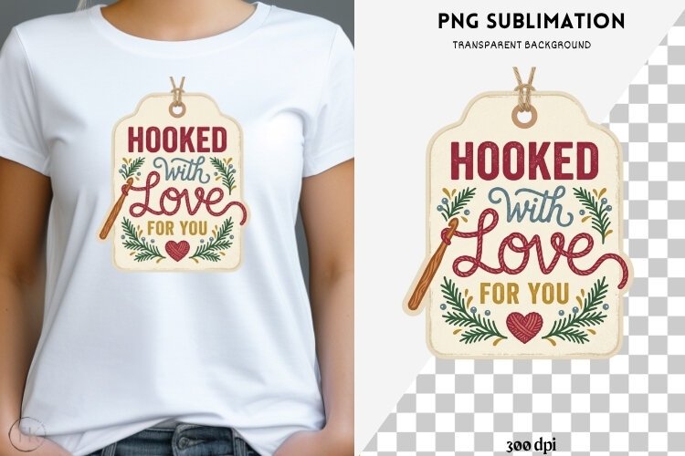 Christmas crochet png design for T-shirts example image 1