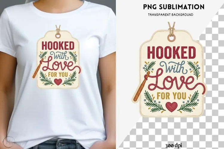 Christmas crochet png design for T-shirts