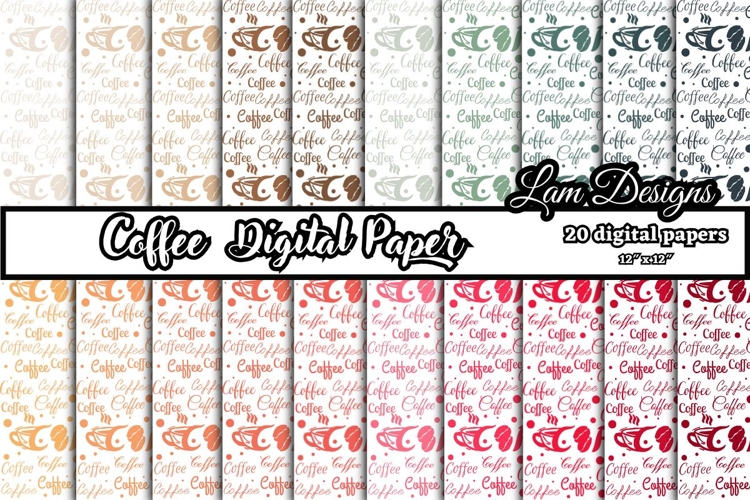 coffee digital papers, Coffee pattern, Coffee background