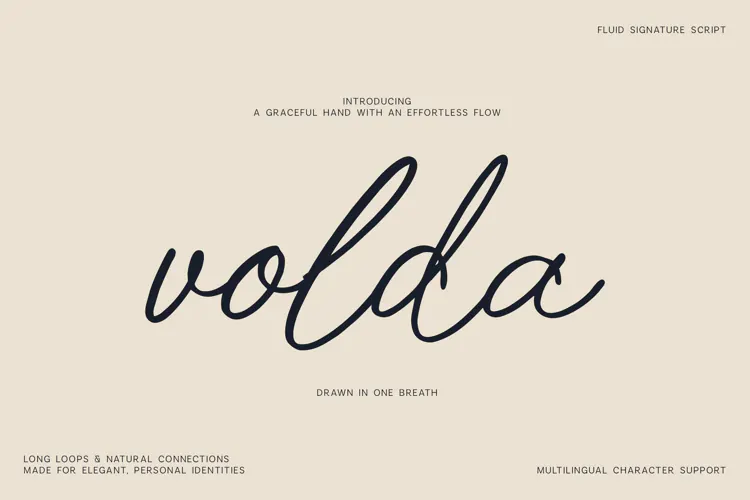 Volda Fluid Signature Script Font