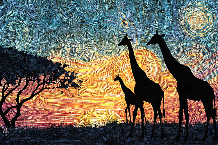 Giraffe Silhouette Image 2