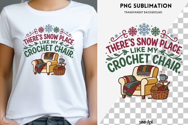 Christmas crochet png design for T-shirts example image 1