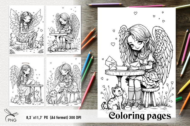 Valentines Day Angel coloring pages