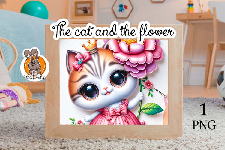 The cat and the flowers