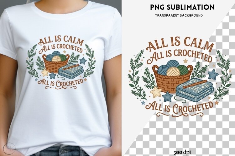 Christmas crochet png design for T-shirts example image 1