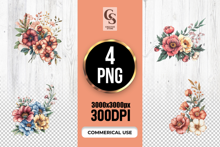 Watercolor Flowers Image 8