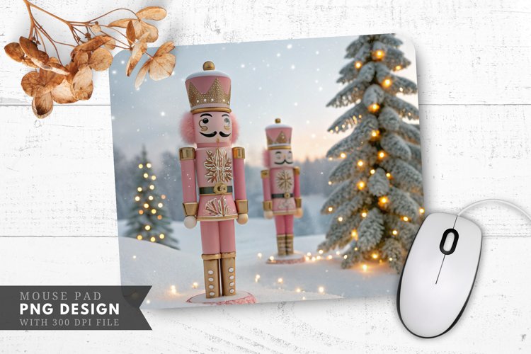 Whimsical Winter Wonderland Nutcrackers Mouse Pad PNG