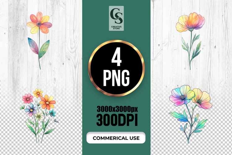 Watercolor Flower Png Image 6