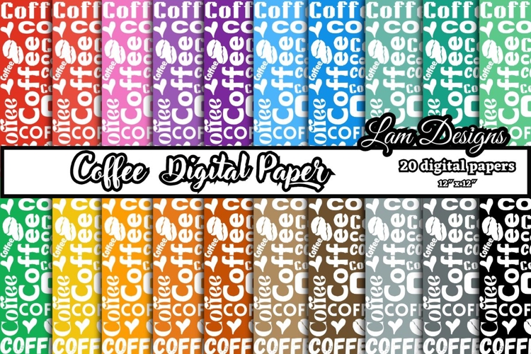 coffee digital papers, Coffee pattern, Coffee background