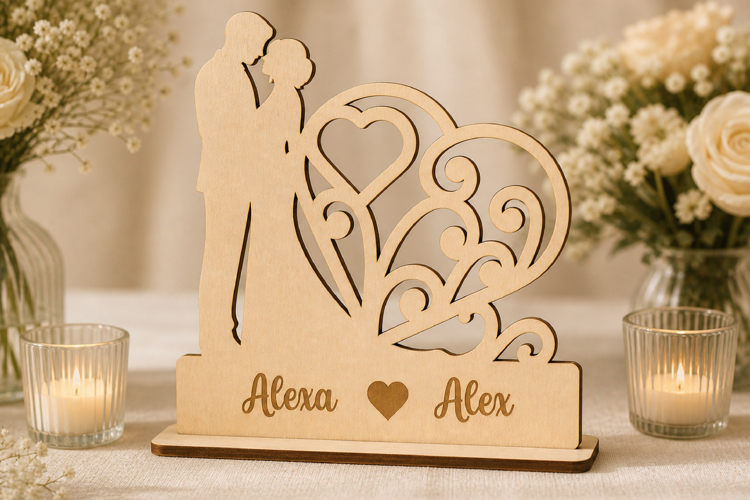 Wedding Couple Stand Laser Cut SVG example image 1