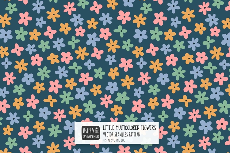 Retro Ditsy Flowers Seamless Pattern