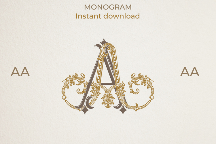 AA Wedding Monogram Logo | Elegant Initials Vector