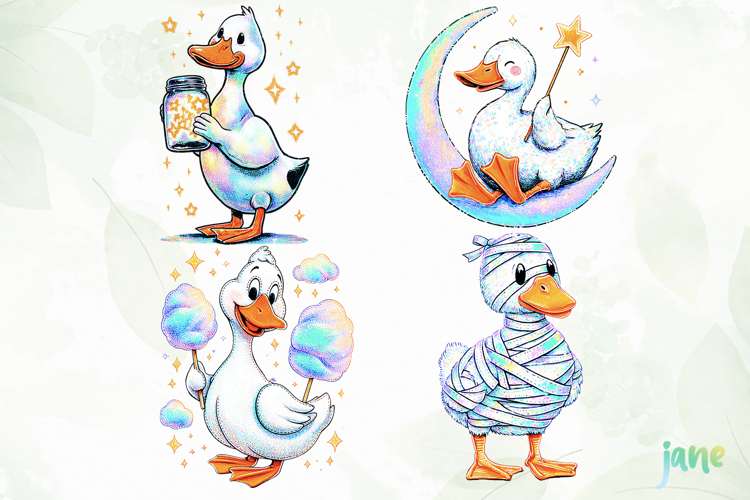 Pastel Halloween Goose Clipart Sublimation