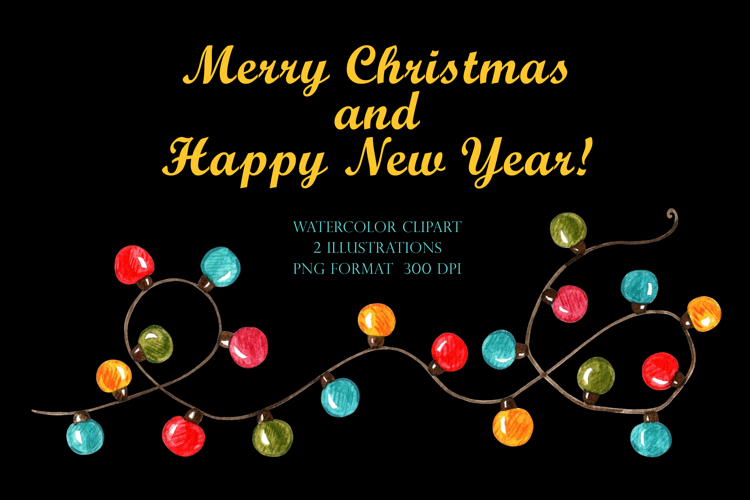 Retro Christmas garland illustrations.