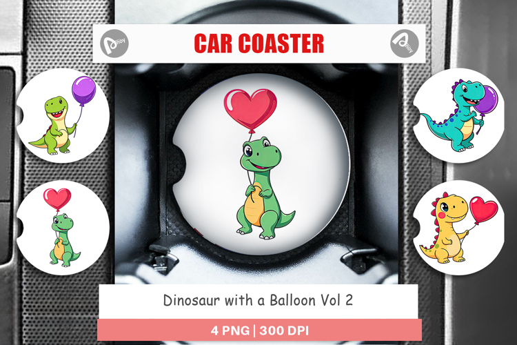 Car Coaster Dino with Balloon