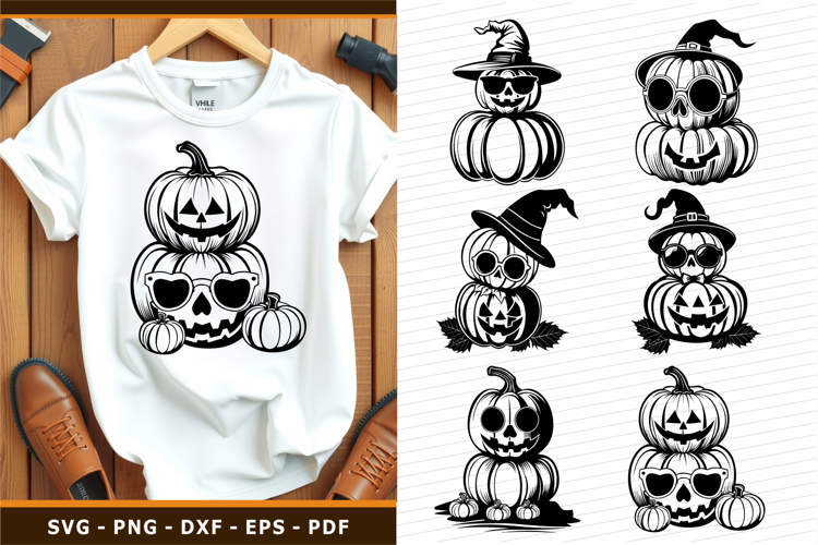 Pumpkin Faces SVG, Funny Scary Halloween Pumpkin Faces SVG