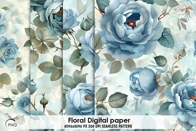 Floral digital paper, background clipart
