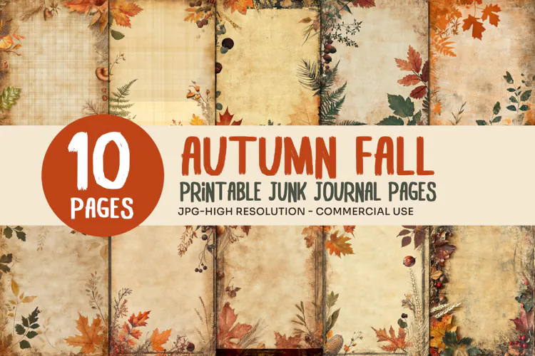 Autumn Botanical Junk Journal Pages