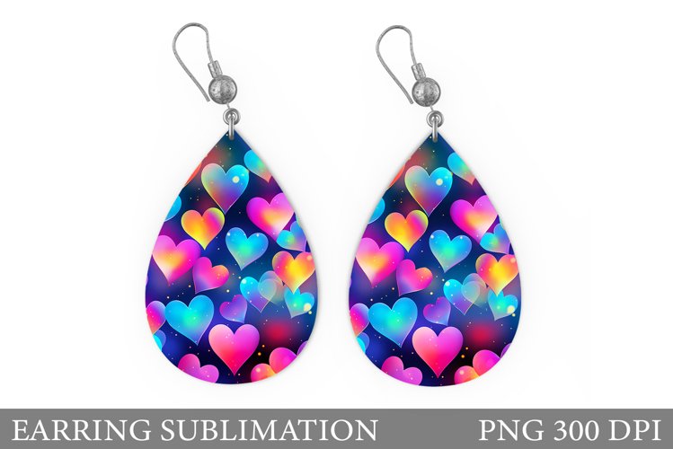Neon Hearts Earring. Valentines Earring Design