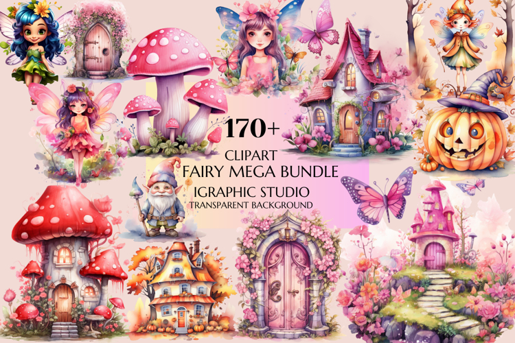 Fairy Mega Clipart Bundle, Fantasy Clipart, Huge Bundle