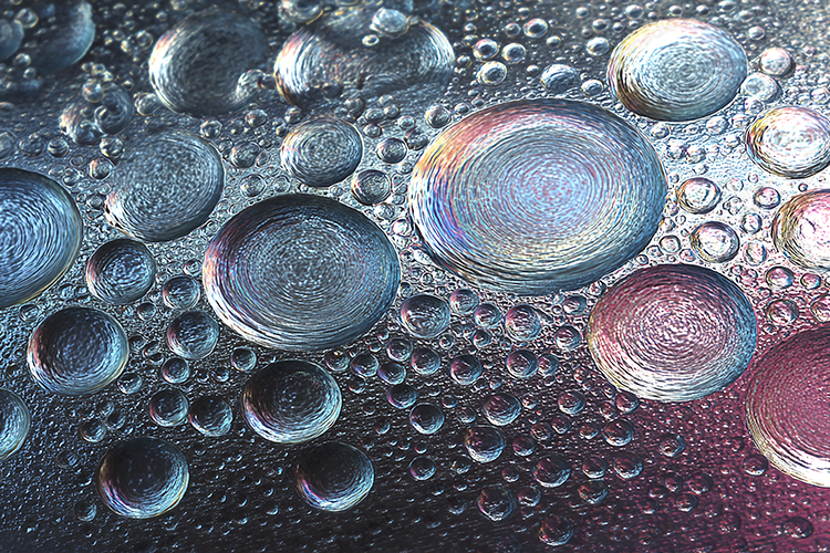 Metallic Oil Droplets Macro Texture - Iridescent Water Bubbl