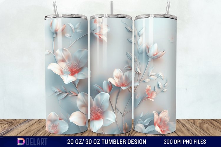 3D Floral Tumbler Wrap
