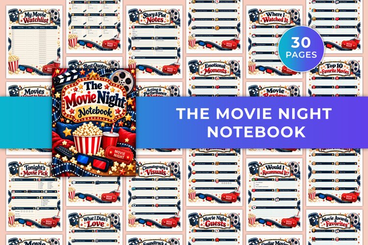 The Movie Night Notebook Kdp interiors example image 1