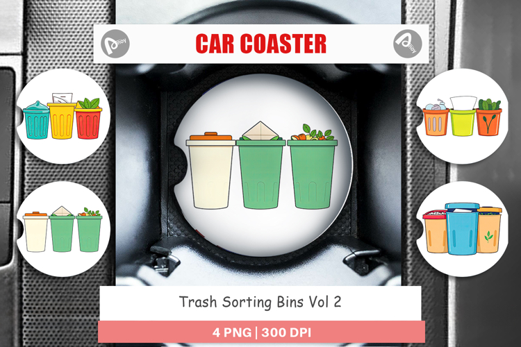 Car Coaster Trash Sorting Bins
