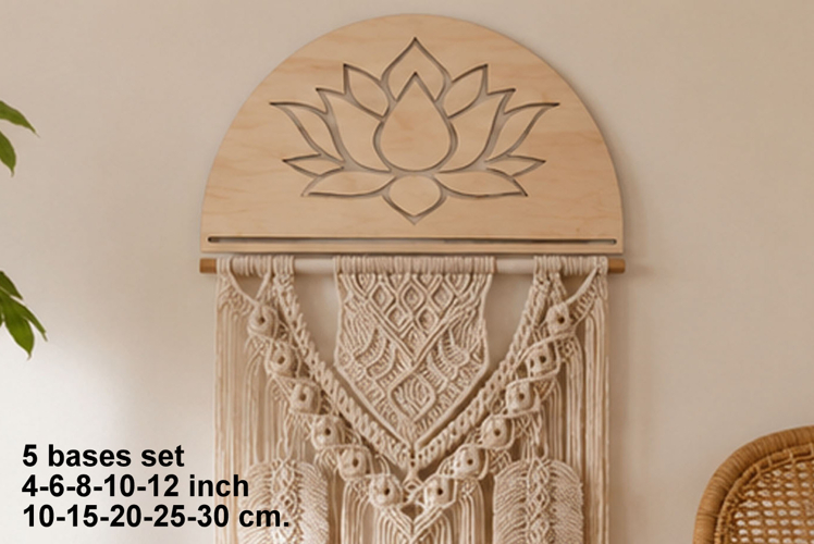Lotus macrame base bundle digital download laser cut yarn 5