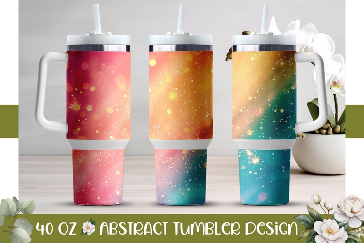 Glitter Tumbler Design, Rainbow 40 Oz Tumbler Wrap